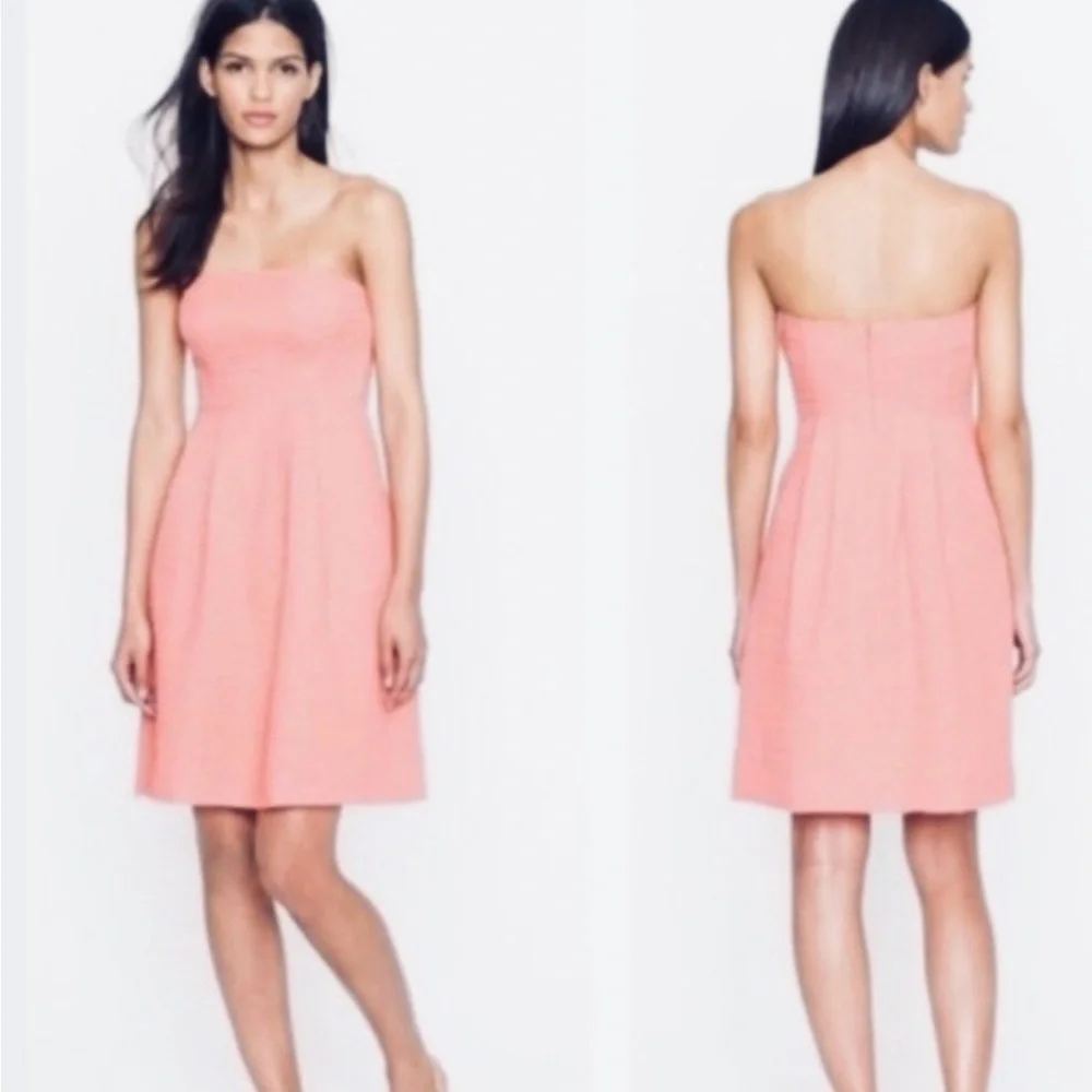 J.CREW Lorelei Seersucker Strapless Mini Dress Size 2P